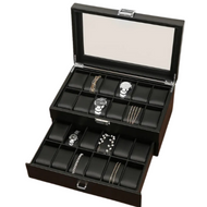 Boîte de Montre de Luxe en Bois teinté